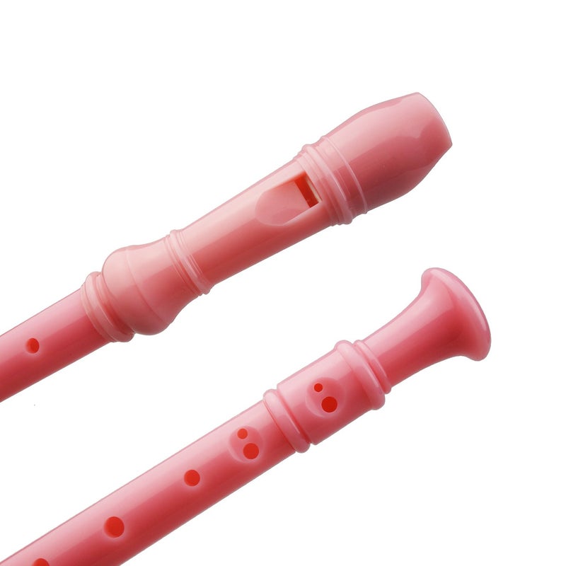Kasteco 2 Pack German Style 8 Hole-3 Piece Descant Soprano Recorders with Cleaning Rod, Black Storage Bag, ABS Material (Pink and Blue) - Image 4